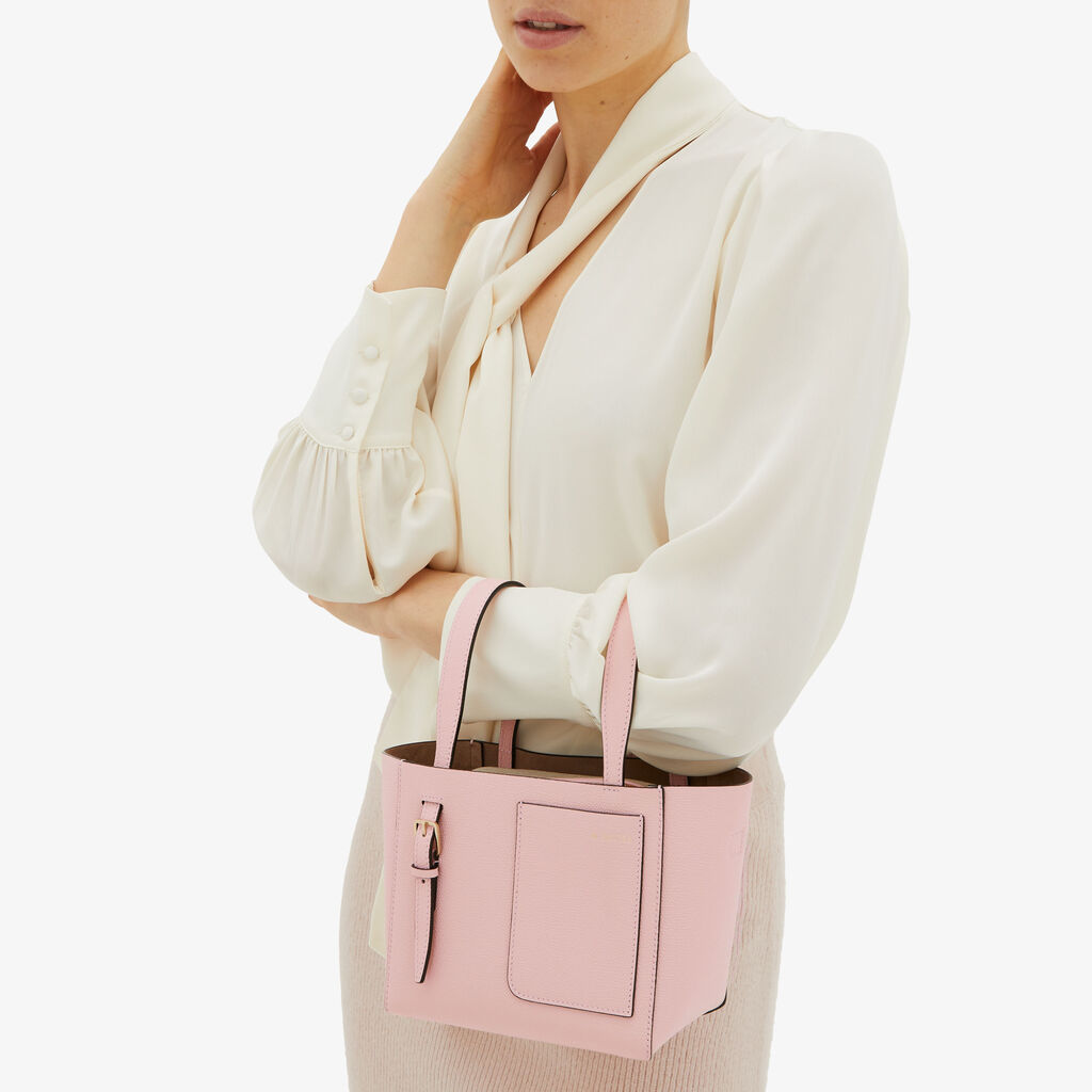 Valextra Borsa Secchiello da Donna di Lusso in Pelle Rosa | Valextra Soft Shopping Online