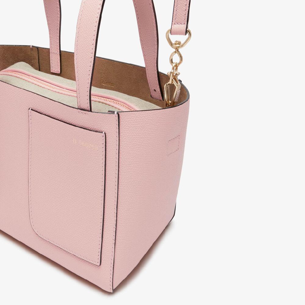 Valextra Borsa Secchiello da Donna di Lusso in Pelle Rosa | Valextra Soft Shopping Online