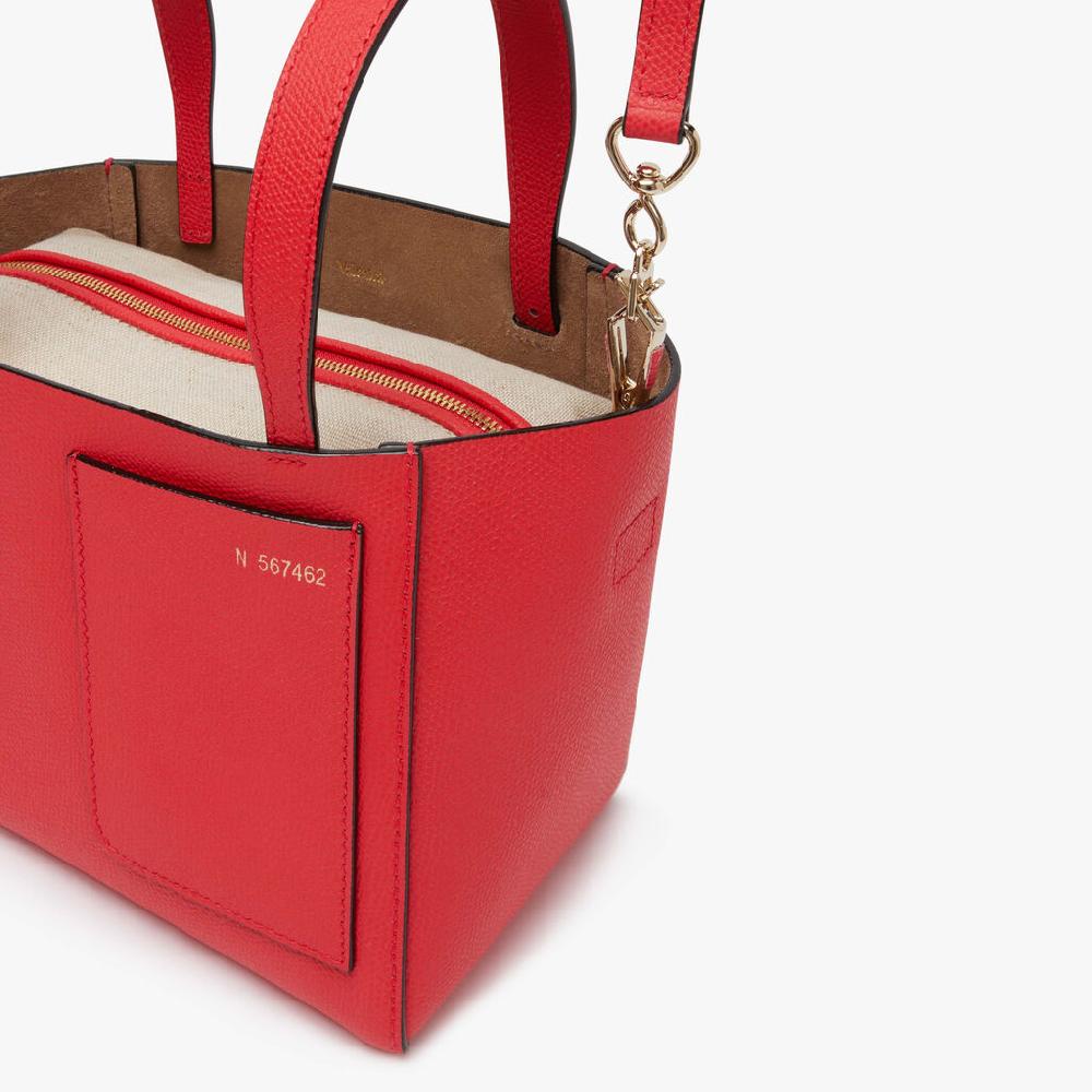 Valextra Borsa a secchiello da Donna in Pelle Rossa | Valextra Soft Affare Del Giorno