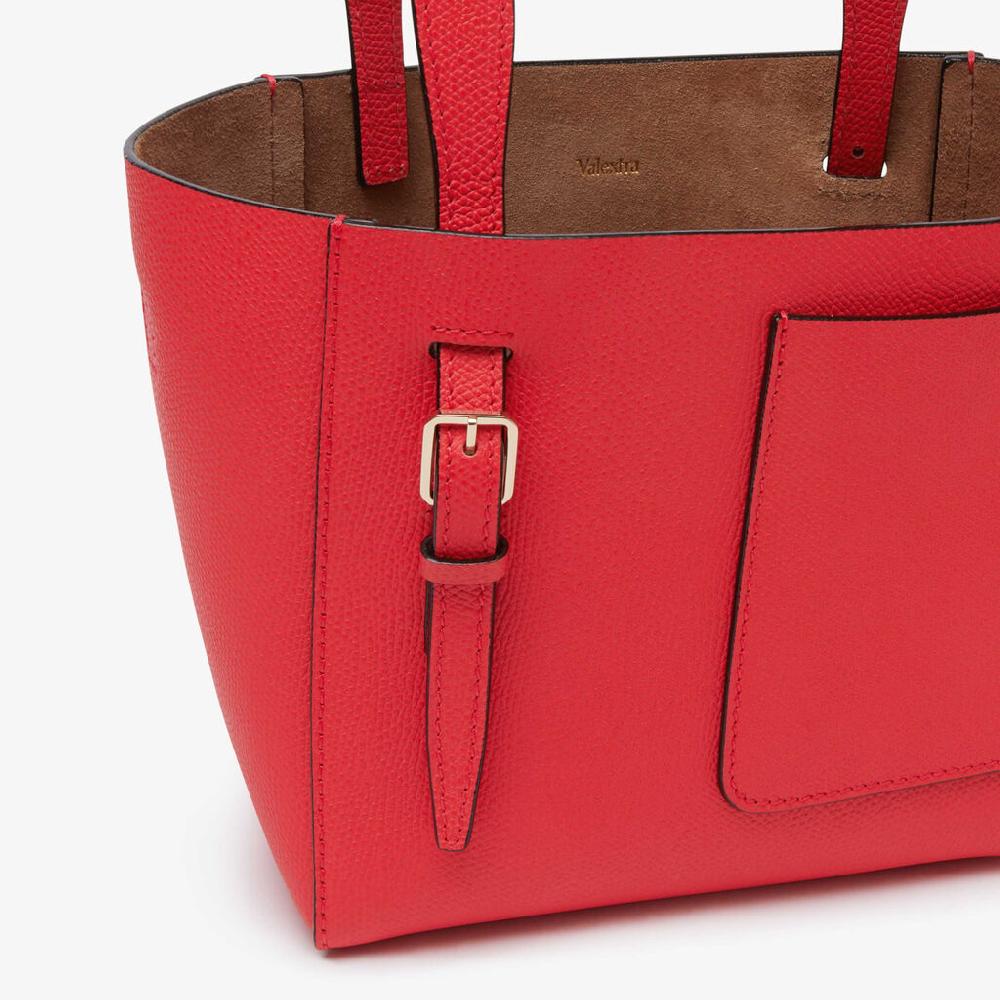 Valextra Borsa a secchiello da Donna in Pelle Rossa | Valextra Soft Affare Del Giorno