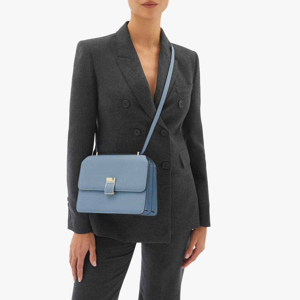 Valextra Borsa tracolla da Donna di Lusso in Pelle Azzurra | Valextra Sottocosto