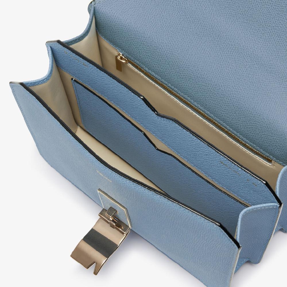 Valextra Borsa tracolla da Donna di Lusso in Pelle Azzurra | Valextra Sottocosto