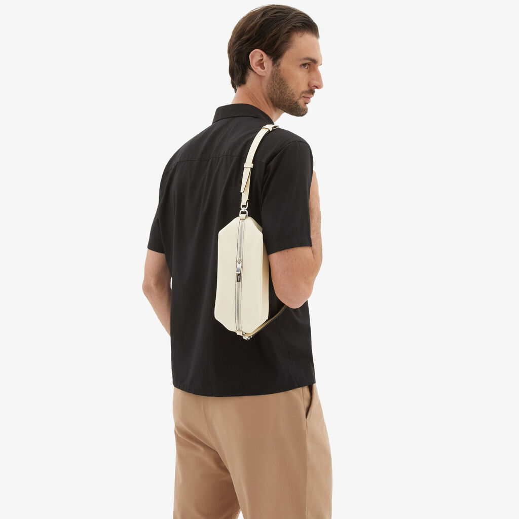 Valextra Borsa Origami Mini da Uomo in Pelle Bianca | Valextra Convenienza