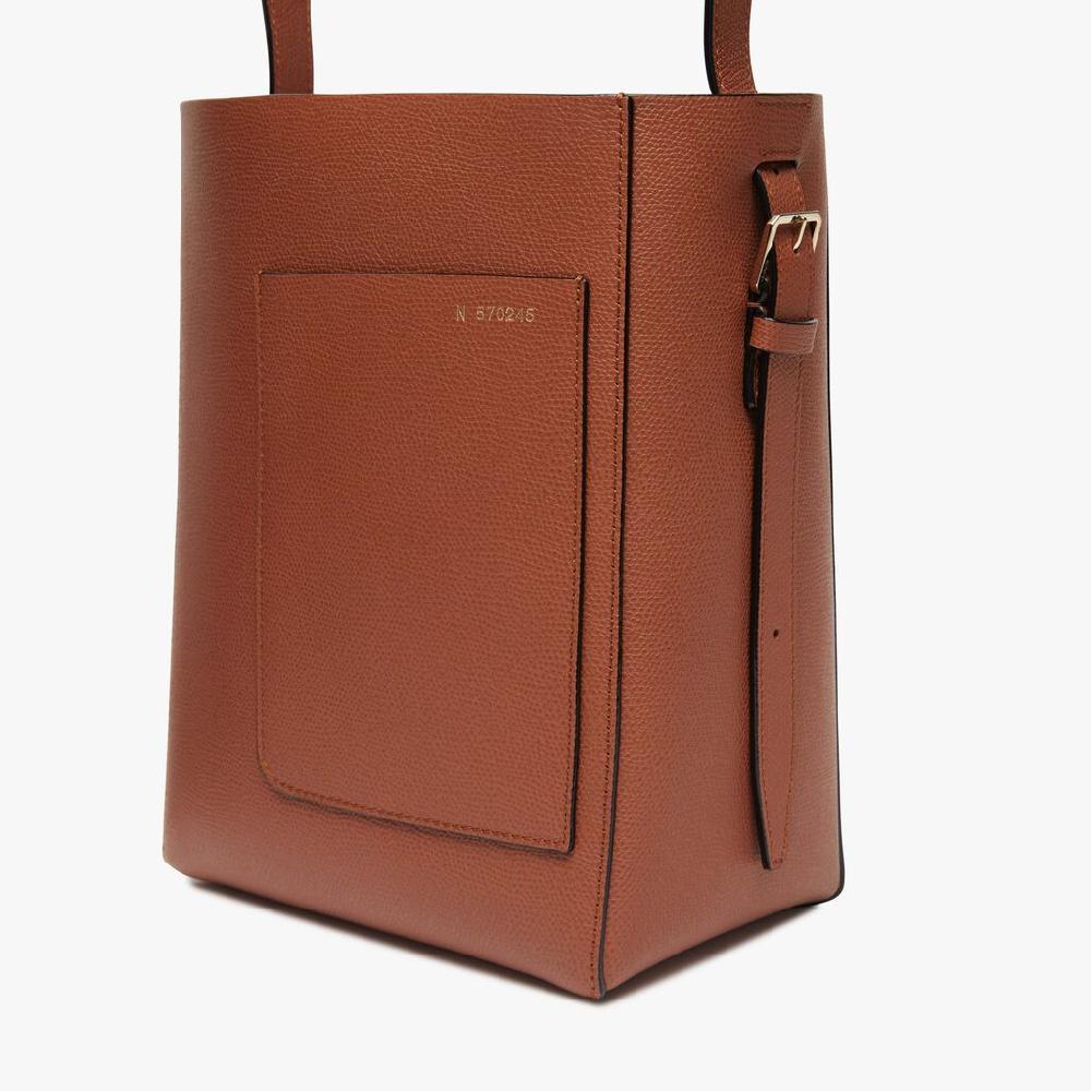 Valextra Borsa a secchiello da Donna Mini in Pelle Marrone | Valextra Soft Sconto