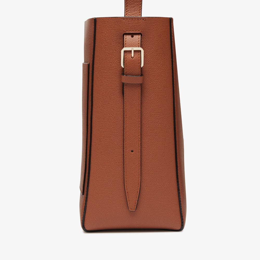 Valextra Borsa a secchiello da Donna Mini in Pelle Marrone | Valextra Soft Sconto