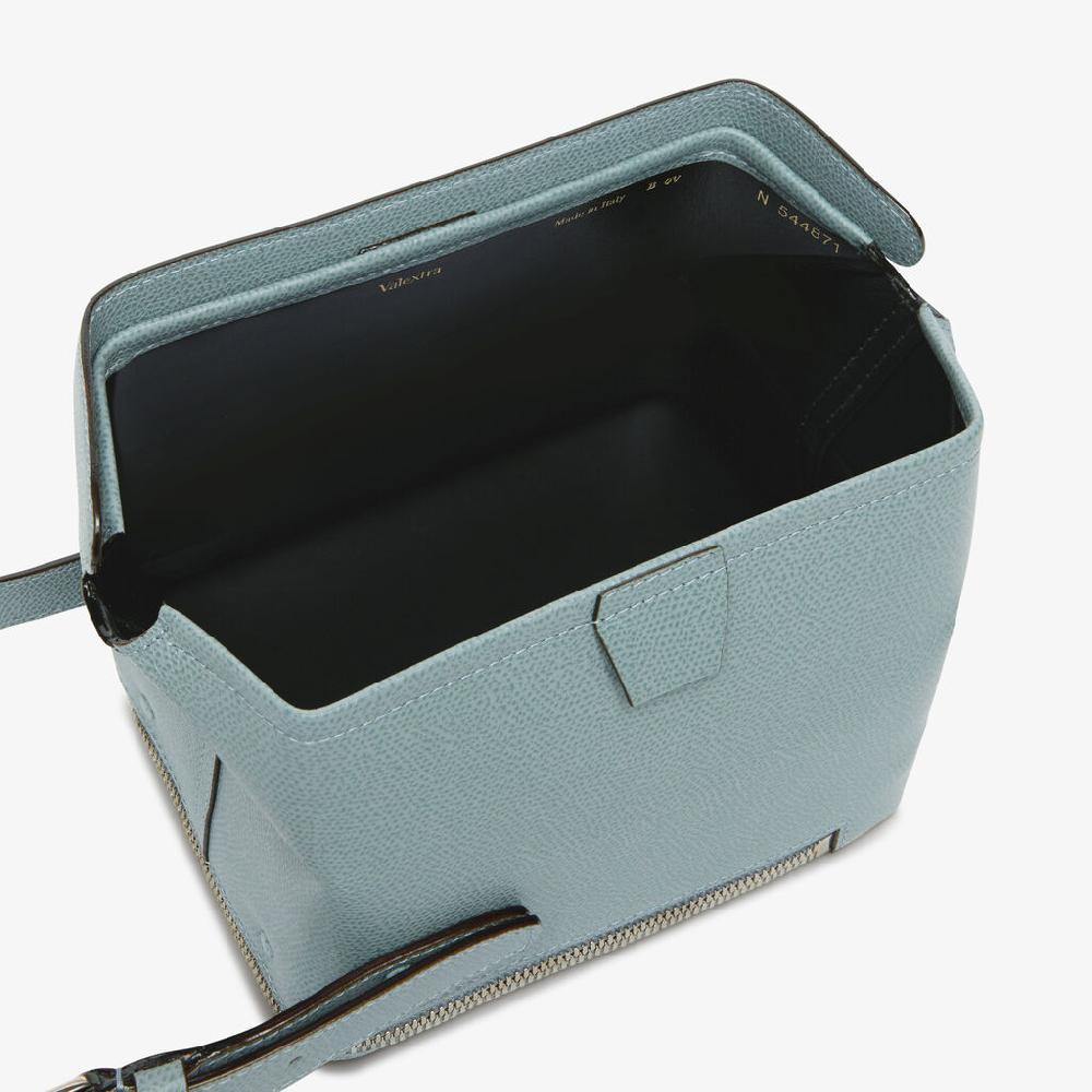 Valextra Valextra Tric Trac: Borsa a mano Mini in Pelle Blu Online