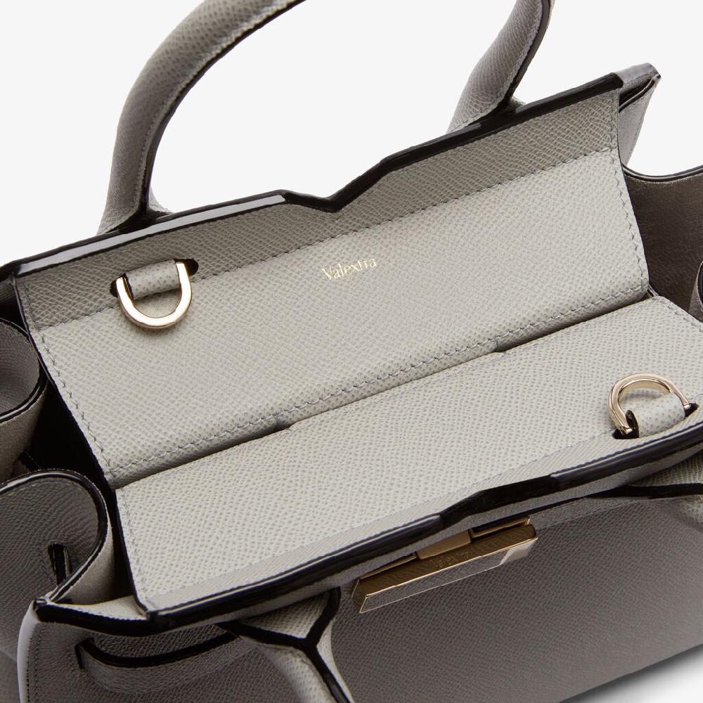 Valextra Borsa due manici Donna Mini in pelle Grigia chiara | Valextra Outlet