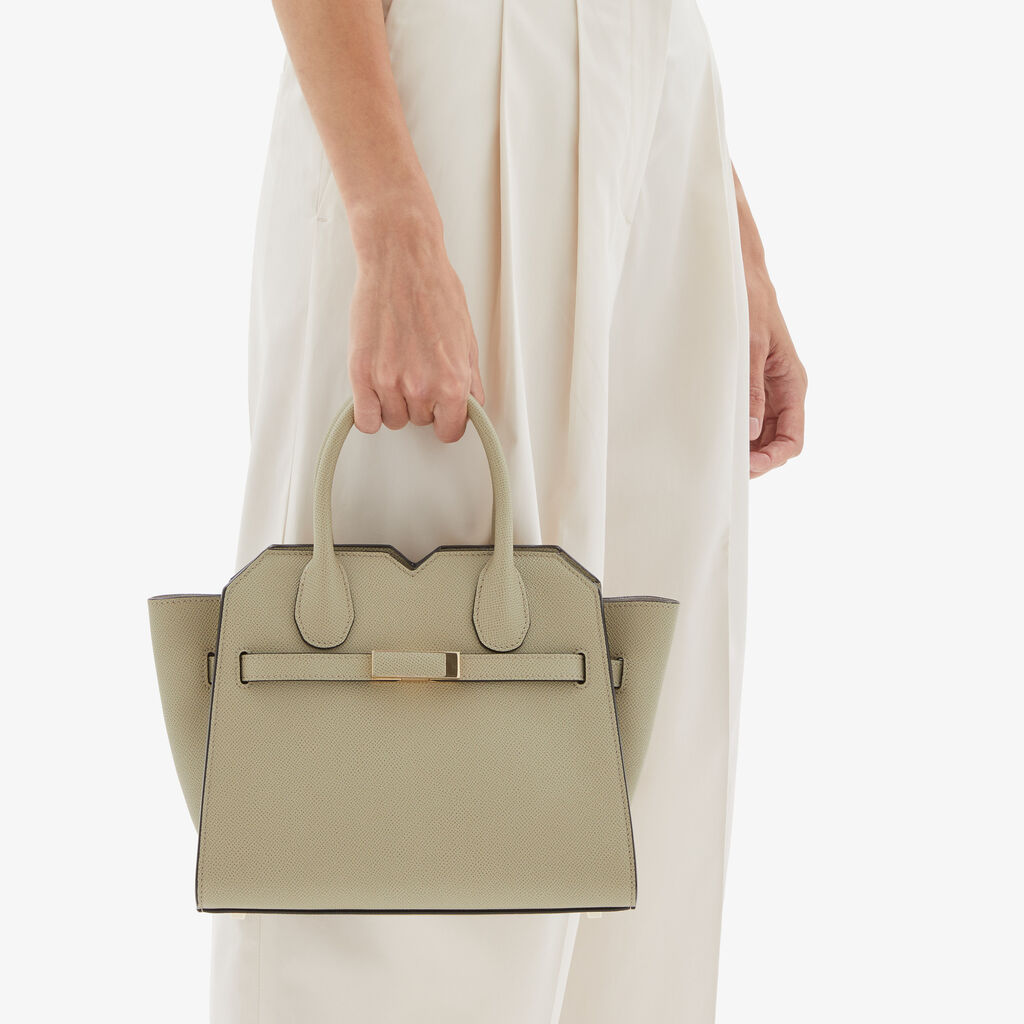 Valextra Borsa a due manici Donna Mini in Pelle Verde tundra | Valextra In Vendita