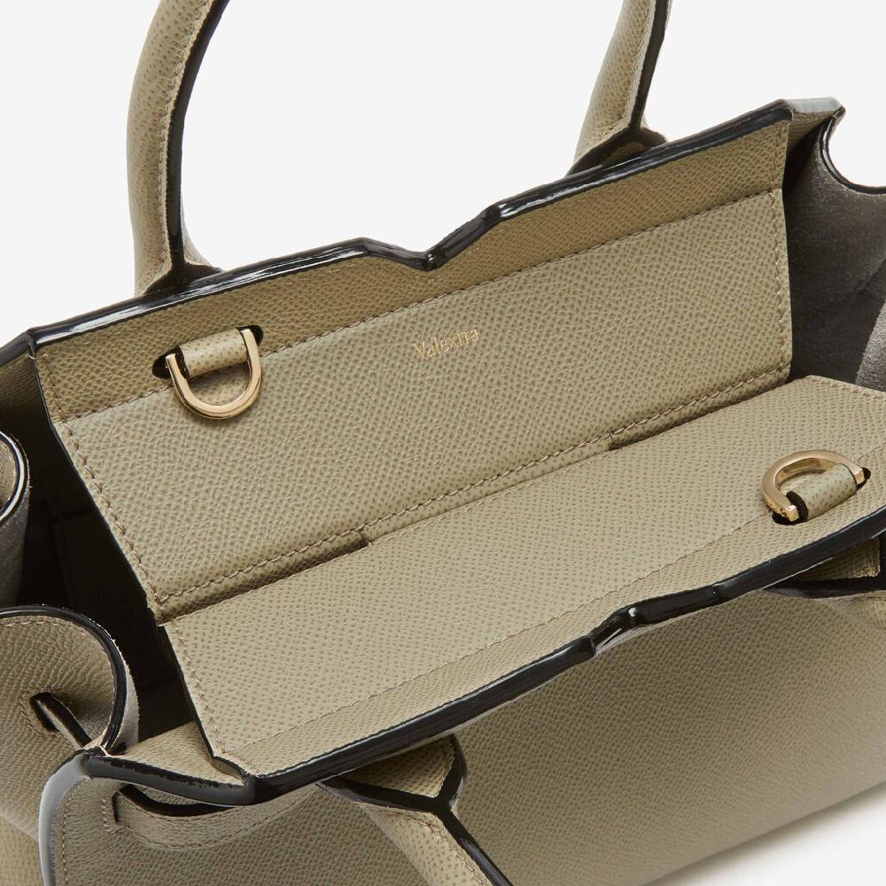 Valextra Borsa a due manici Donna Mini in Pelle Verde tundra | Valextra In Vendita