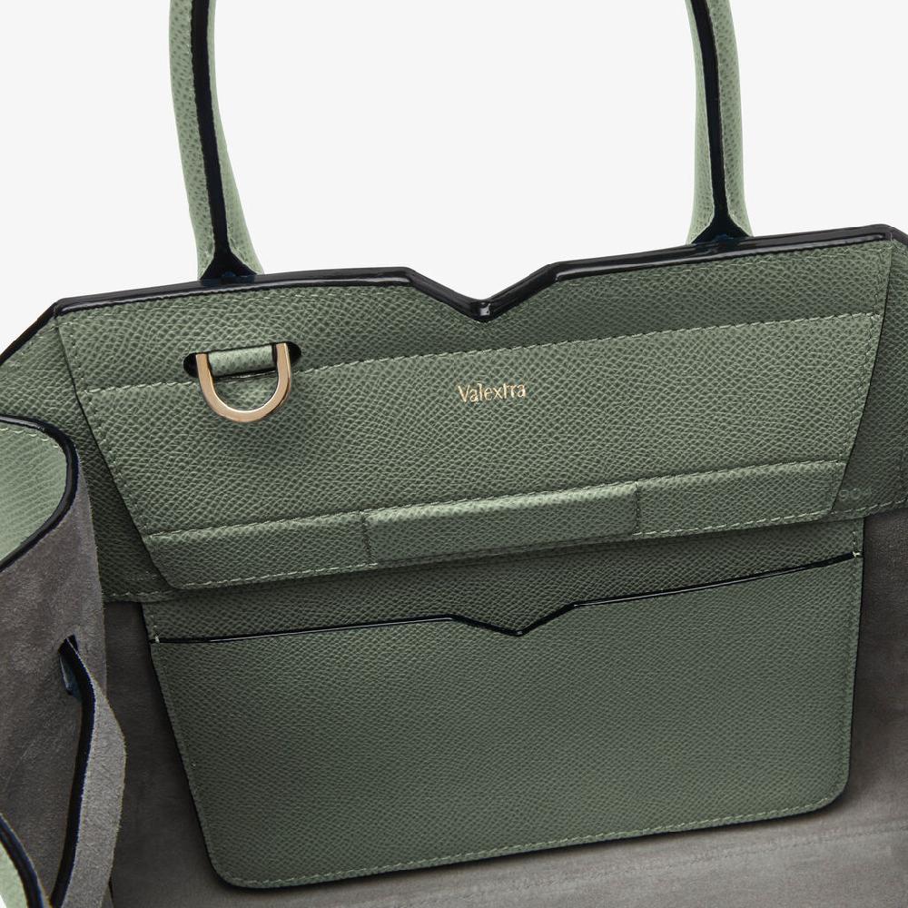 Valextra Borsa due manici da Donna in Pelle Verde di Lusso | Valextra Saldi