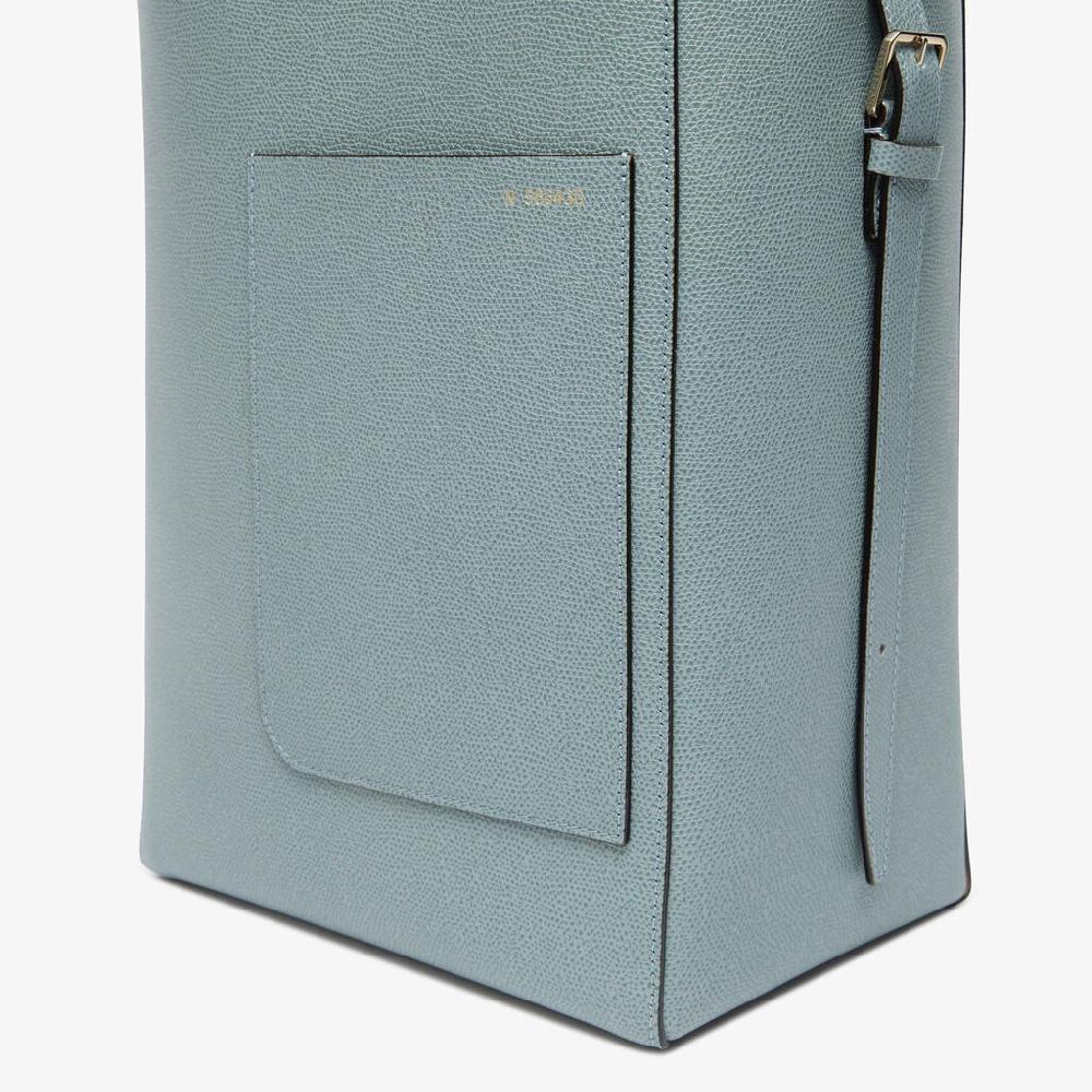 Valextra Borsa a secchiello da Donna in Pelle Azzurra | Valextra Soft Offerte