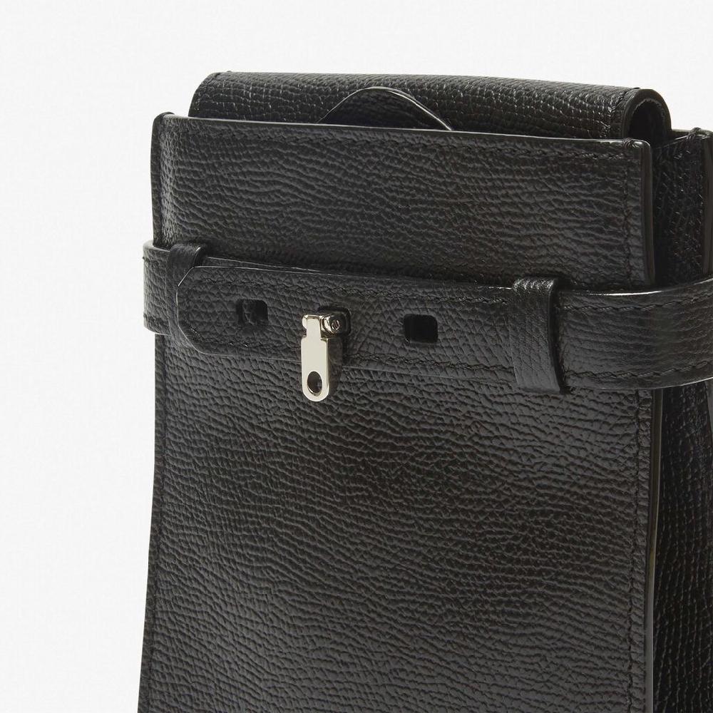 Valextra Borsa a tracolla slim Micro in Pelle Nera | Valextra Brera Vendita Calda