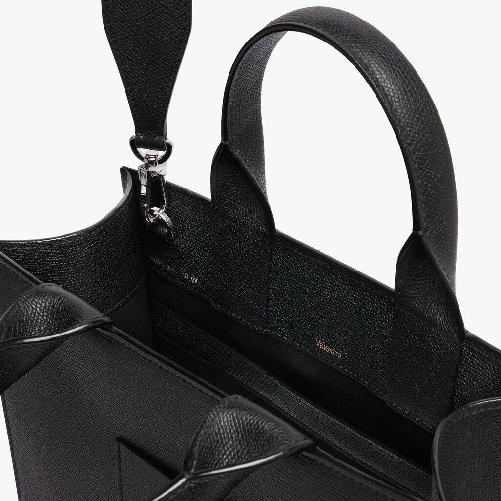 Valextra Borsa a mano da Donna di Lusso in Pelle Nera | Valextra Boxy Vendite Flash