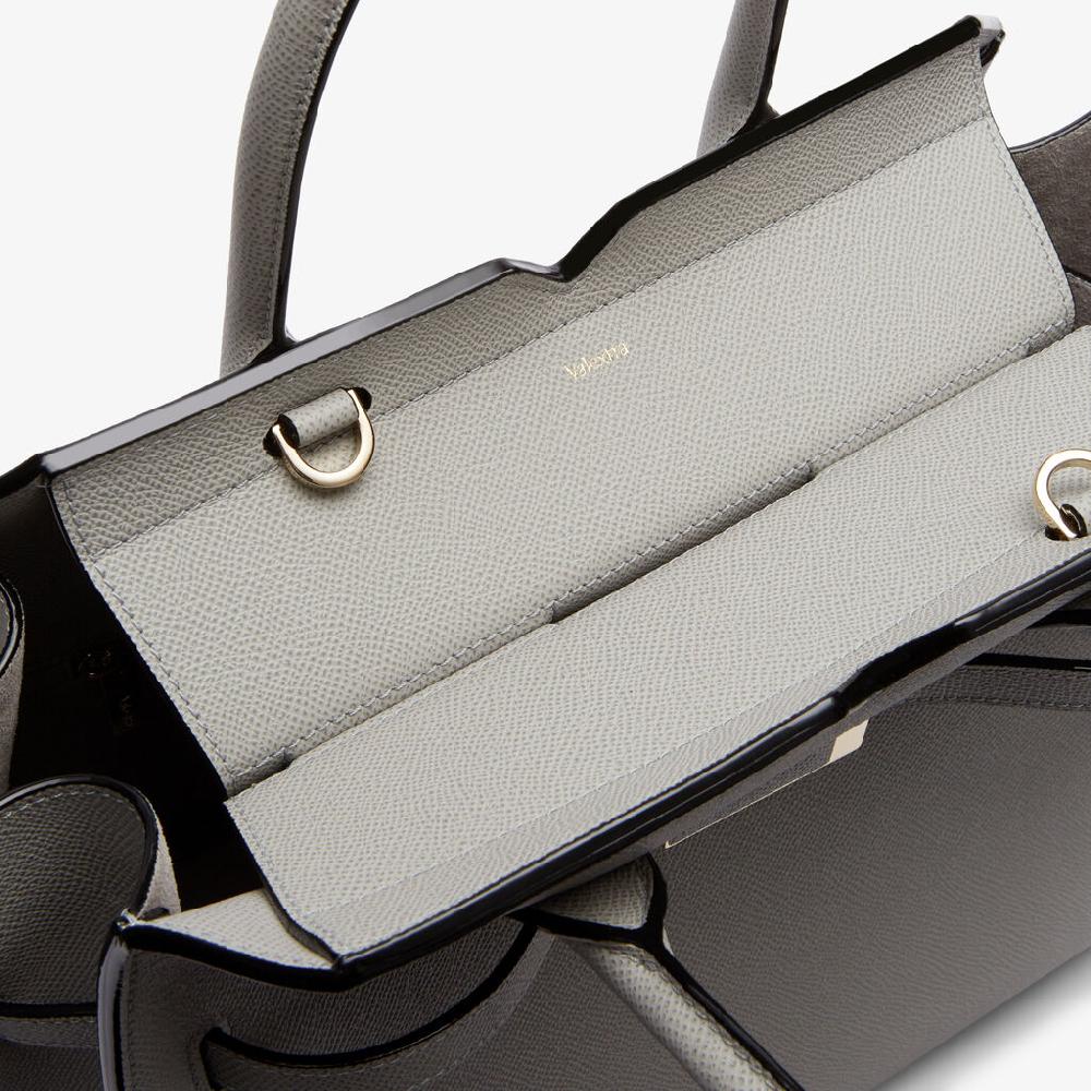 Valextra Borsa a due manici Donna di Lusso in Pelle Grigia chiara | Valextra Negozio
