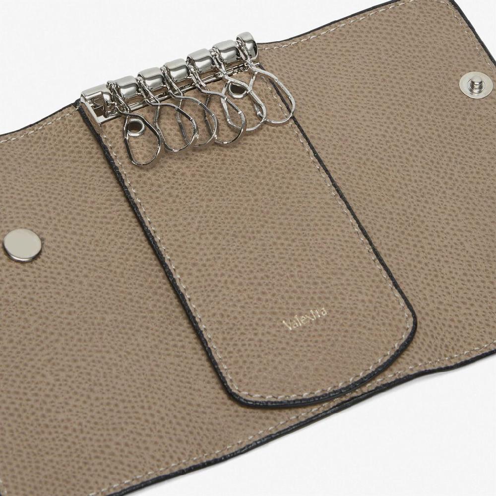 Valextra Portachiavi in Pelle Marrone Tortora | Valextra In Saldo