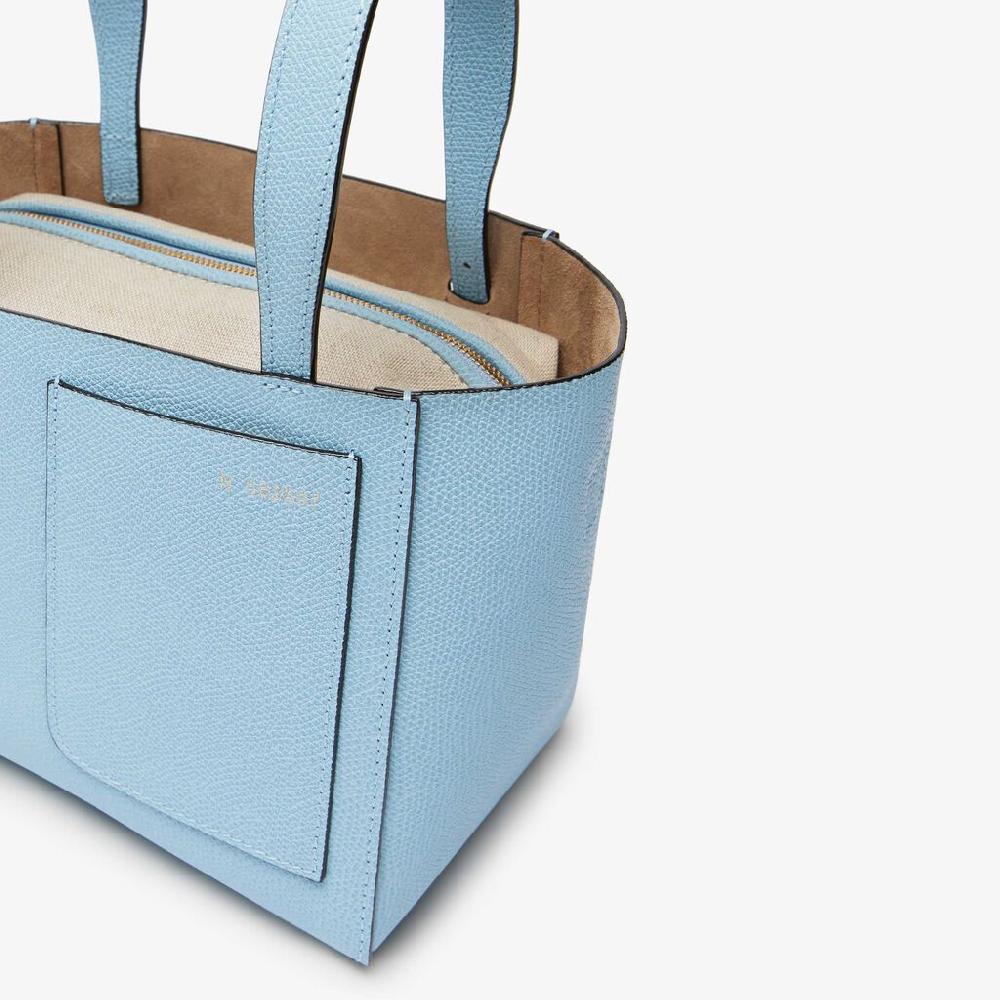 Valextra Borsa a secchiello da Donna in Pelle rigida Blu | Valextra Soft Nuova