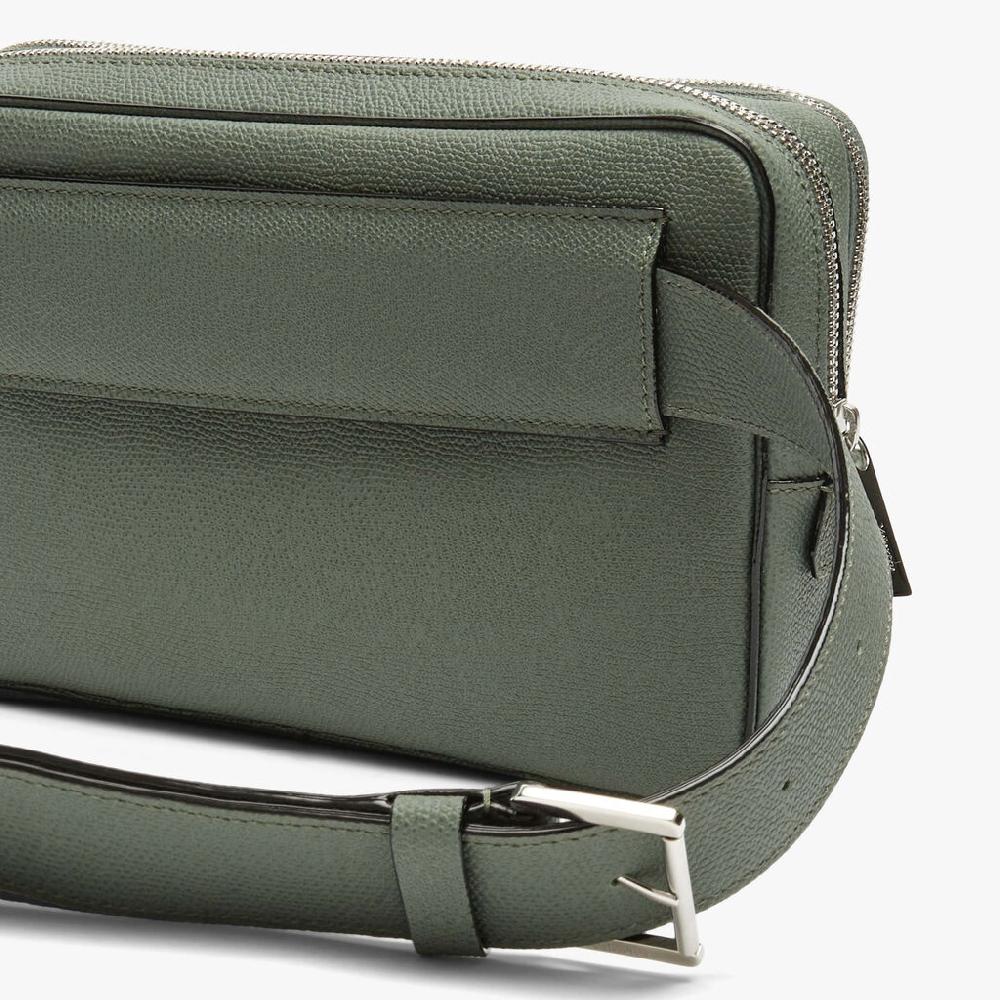 Valextra Bum bag da Uomo in Pelle Verde di Lusso | Valextra V-Line Nuovo