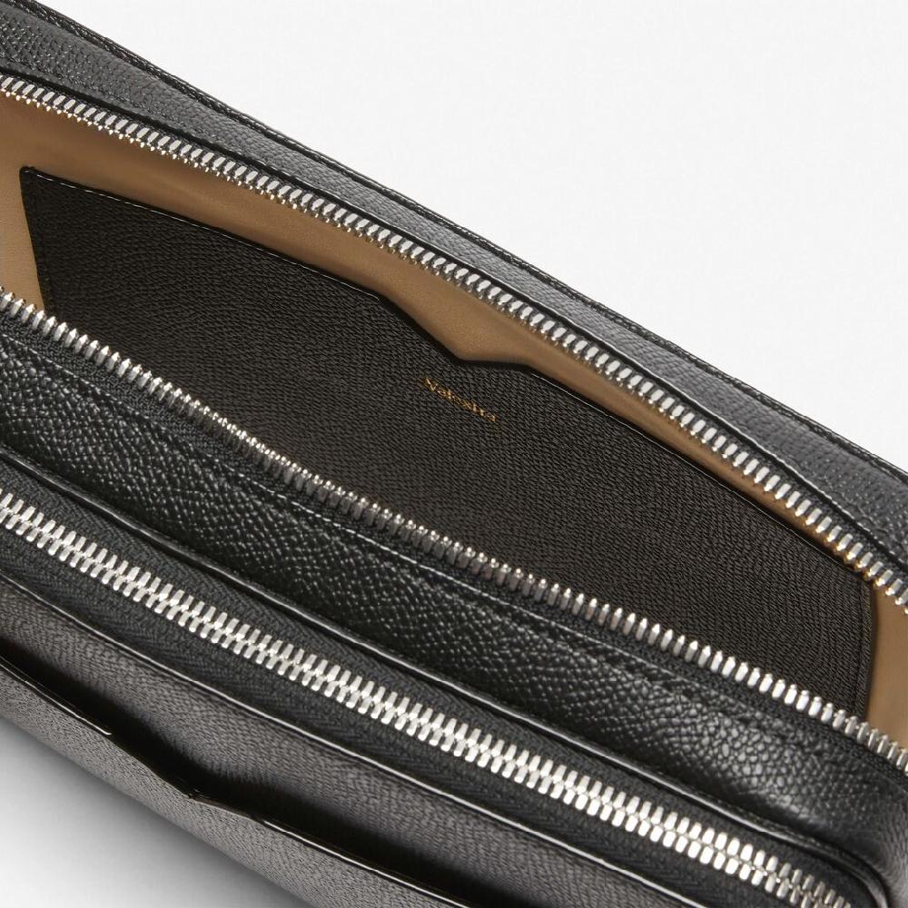 Valextra Marsupio a tracolla in Pelle Nera | Valextra V-Line Qualità