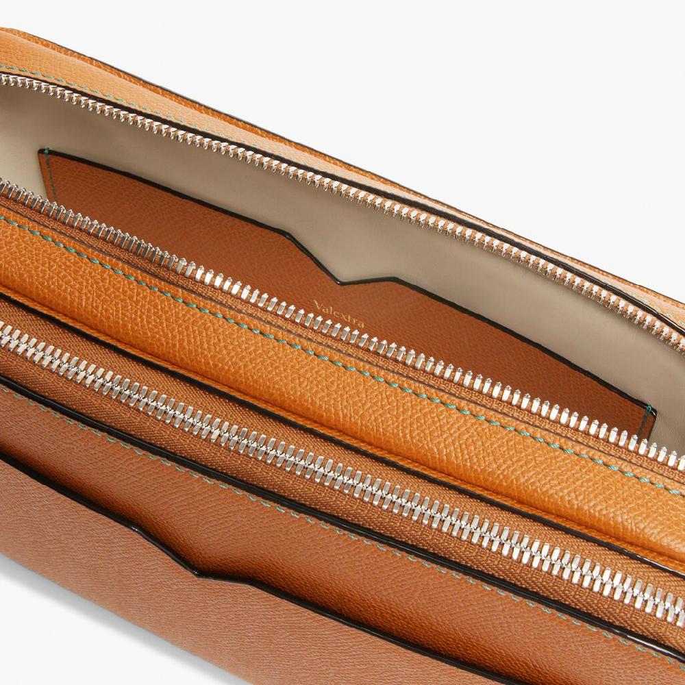 Valextra Marsupio a tracolla in Pelle Marrone | Valextra V-Line Vendita