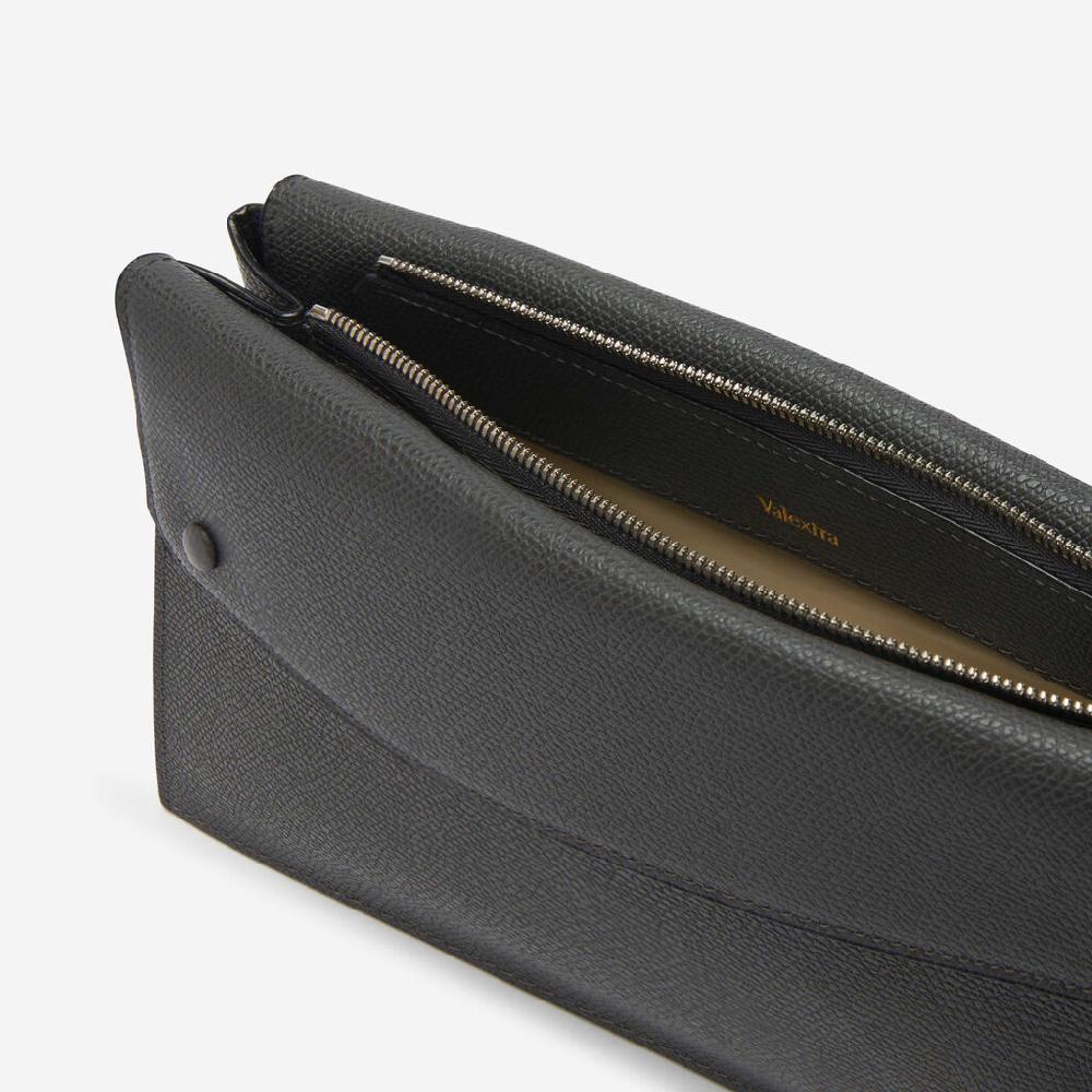 Valextra Borsa a tracolla da Uomo Mini in Pelle Grigia | Valextra Pocket Soddisfazione Garantita