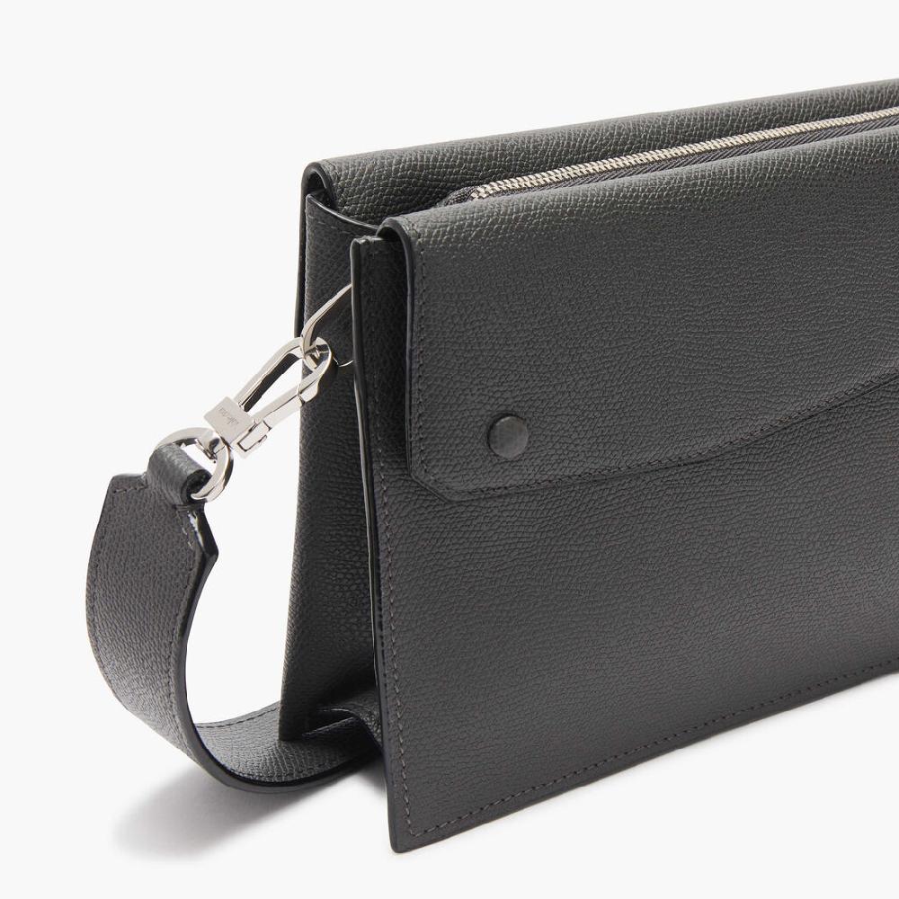 Valextra Borsa a tracolla da Uomo Mini in Pelle Grigia | Valextra Pocket Soddisfazione Garantita