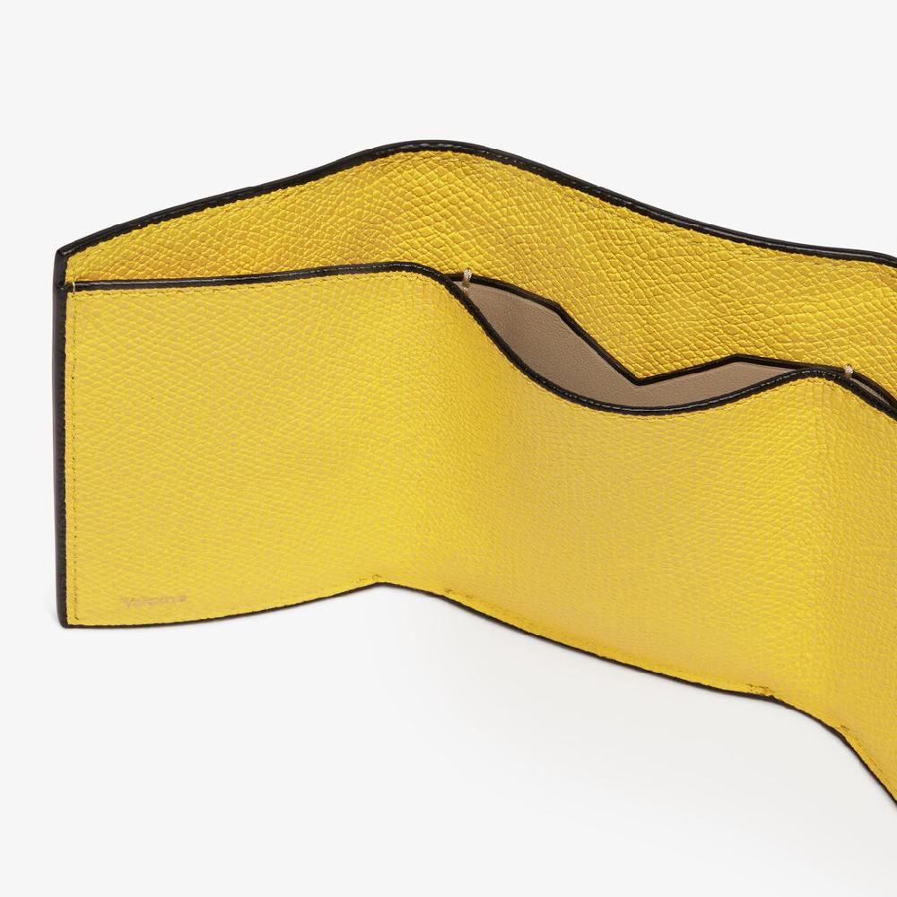 Valextra Portafoglio bifold in Pelle Gialla | Valextra Sottocosto