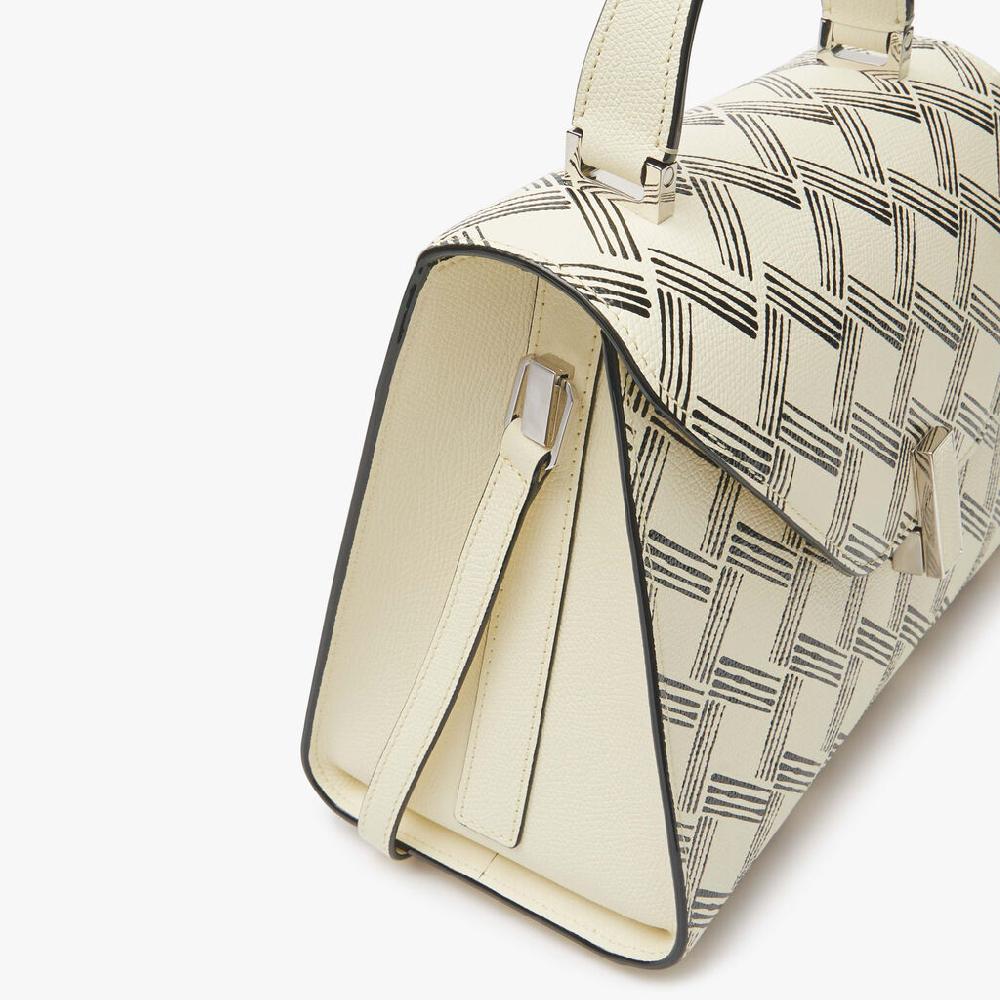 Valextra Borsa a mano Donna in Pelle Bianca e Nera | Valextra Iside Offerte