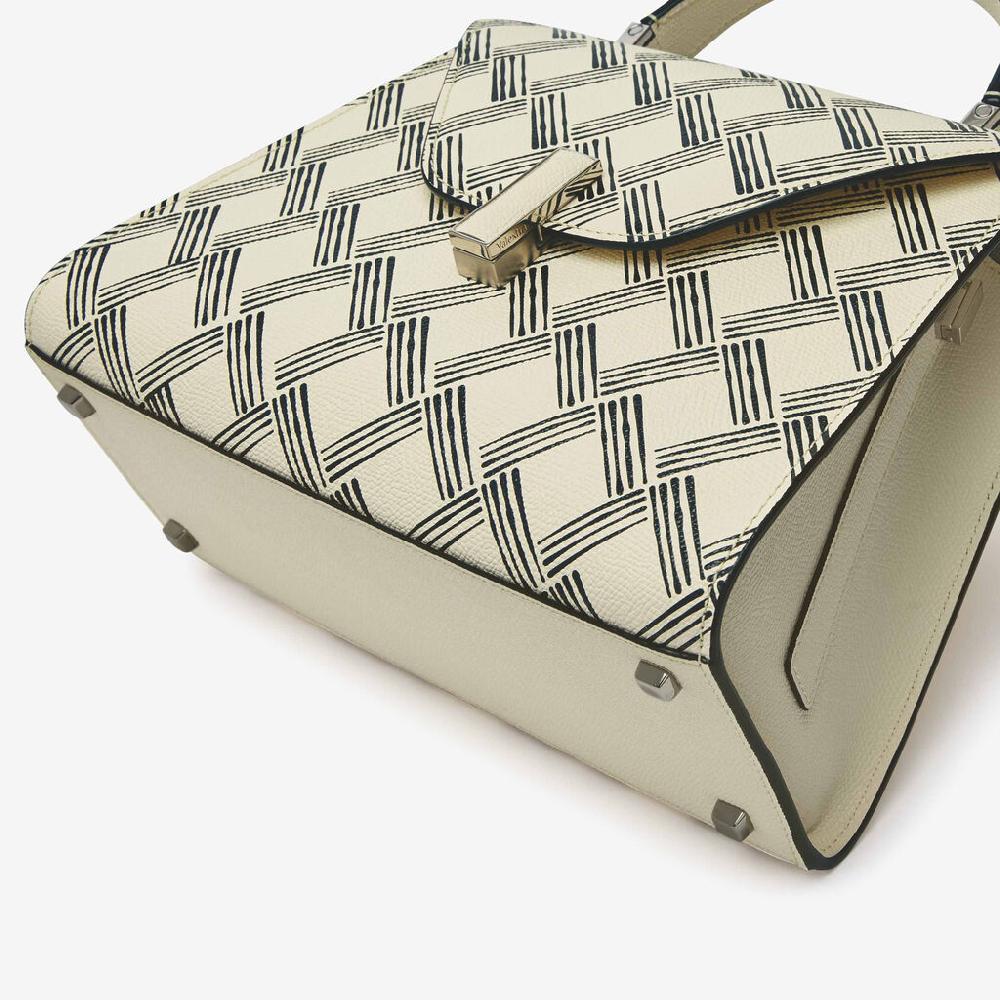 Valextra Borsa a mano Donna in Pelle Bianca e Nera | Valextra Iside Offerte