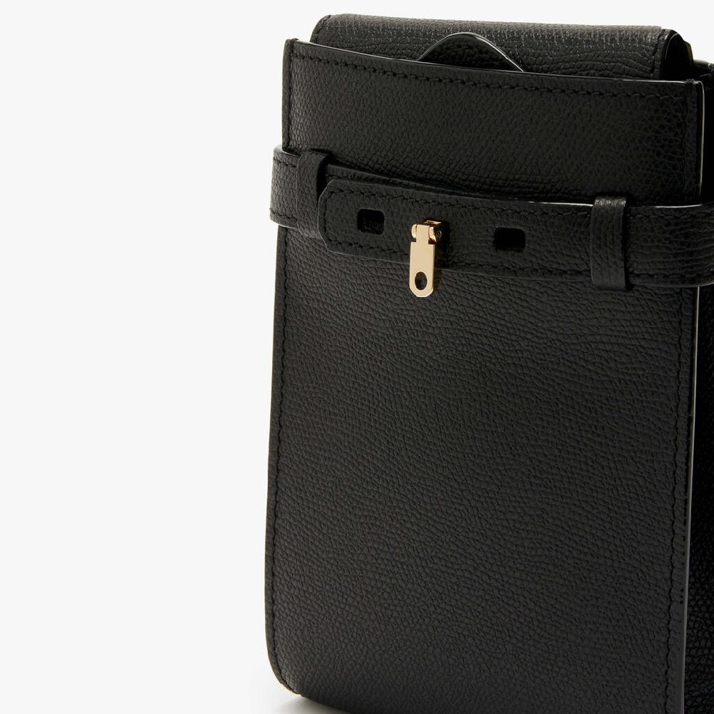 Valextra Borsa a tracolla Micro in Pelle Nera | Valextra Brera Vendita Calda