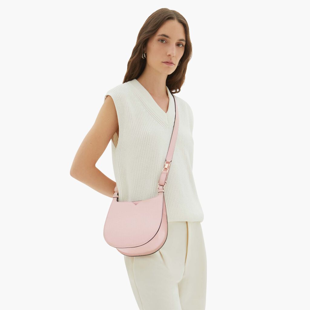 Valextra Borsa a spalla Mini in Pelle Rosa | Valextra Hobo Saldi Di Fabbrica