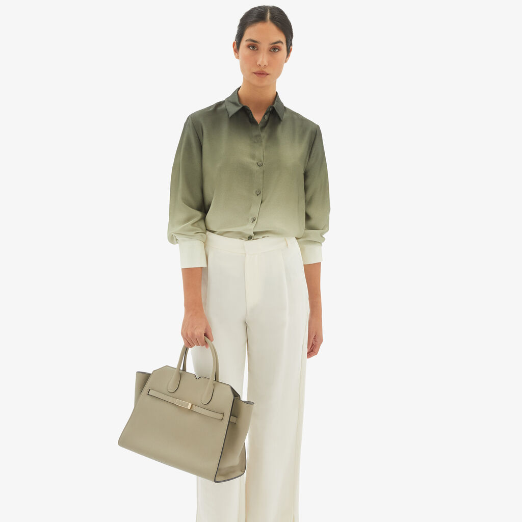 Valextra Borsa due manici Donna di Lusso in pelle Verde tundra | Valextra I Più Venduti
