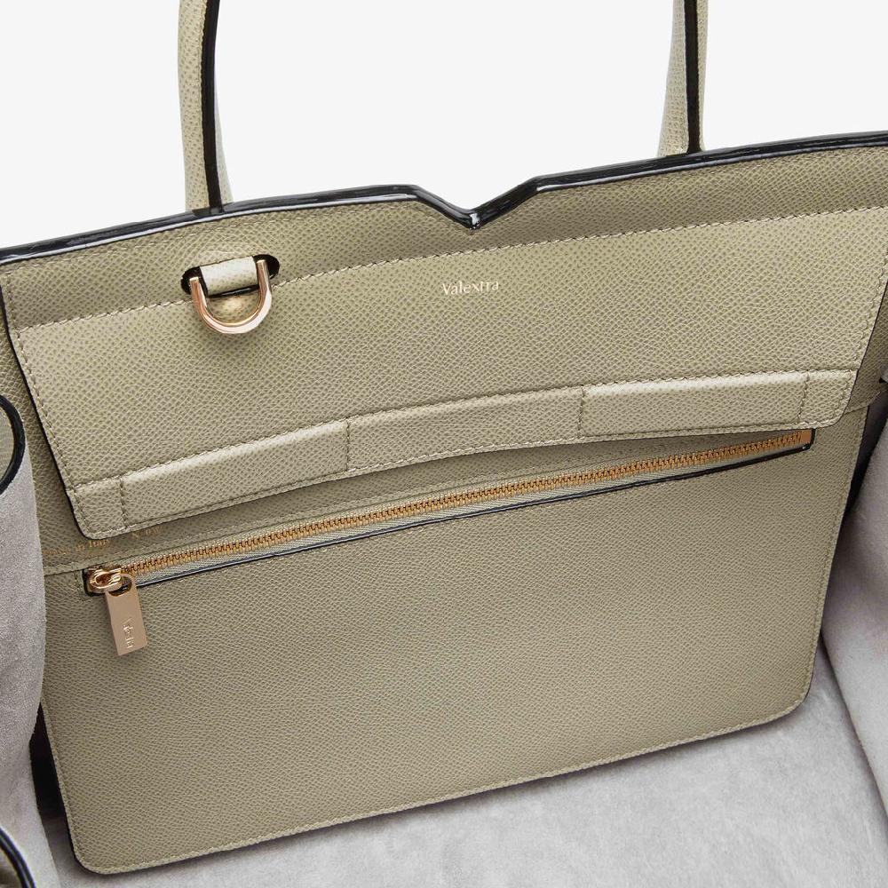 Valextra Borsa due manici Donna di Lusso in pelle Verde tundra | Valextra I Più Venduti