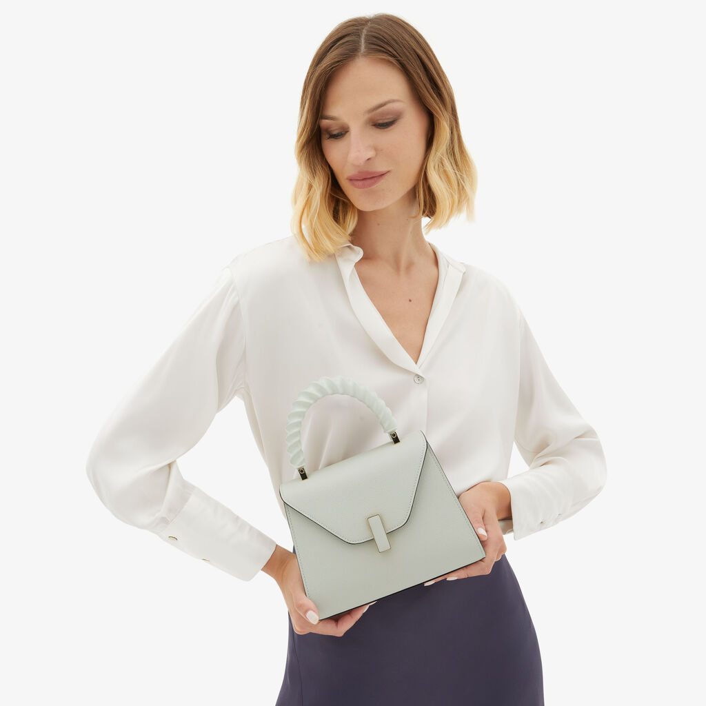 Valextra Borsetta a mano da Donna Mini in Pelle Bianca | Valextra Iside Moda