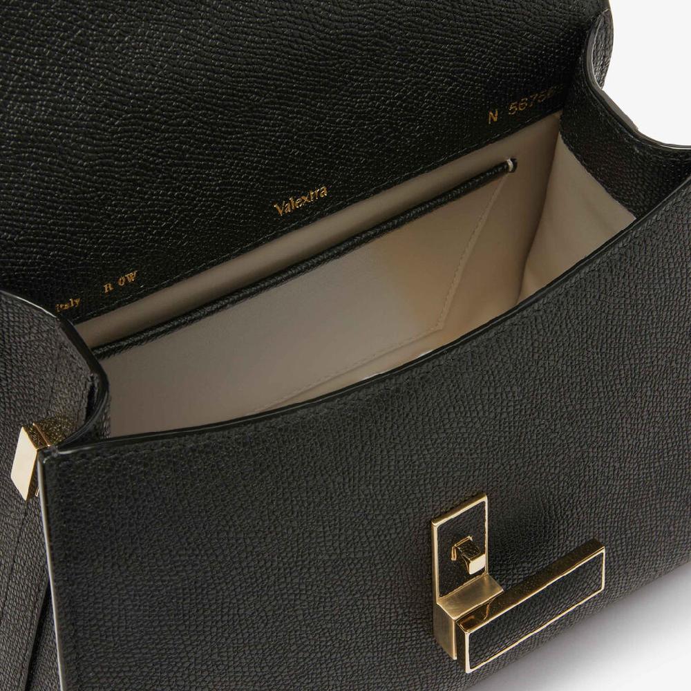 Valextra Borsa a mano da Donna Mini in Pelle rigida Nera | Valextra Iside Offerta speciale