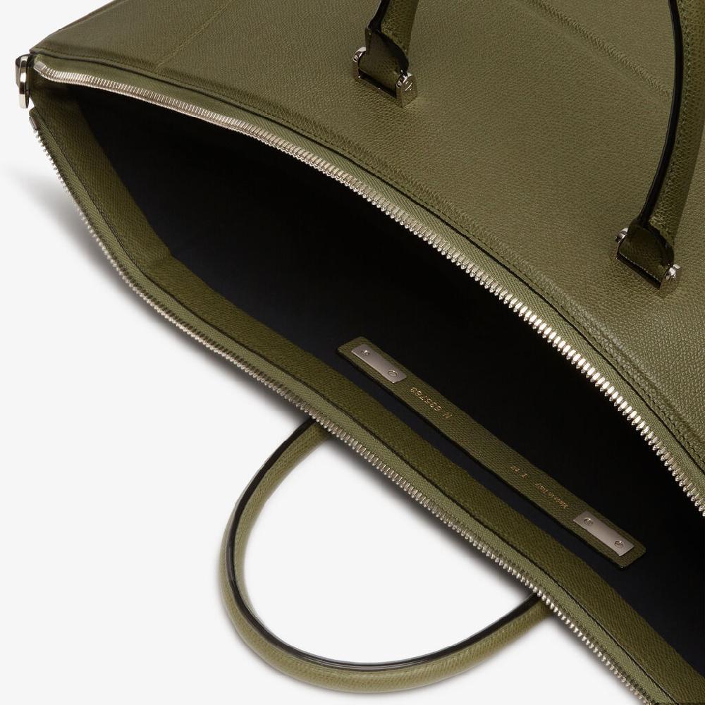 Valextra Borsa da viaggio spaziosa Verde Militare | Valextra Poliedrica In Linea