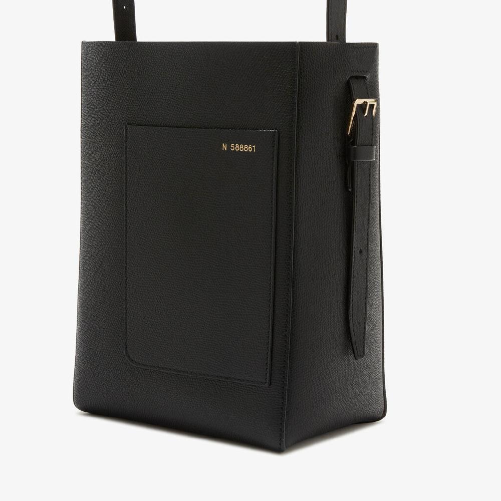 Valextra Borsa a secchiello da Donna di Lusso in Pelle Nera | Valextra Soft Nuovo