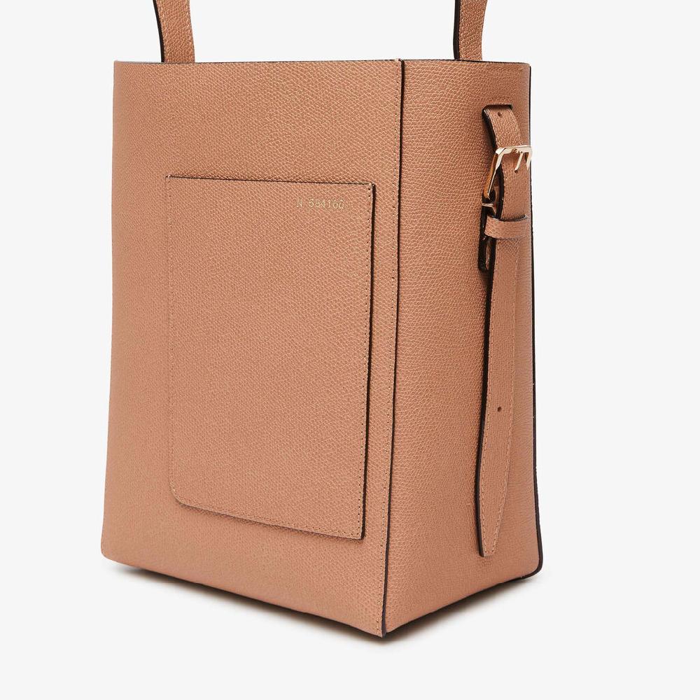 Valextra Borsa a secchiello Donna Mini in Pelle Marrone | Valextra Soft Qualità