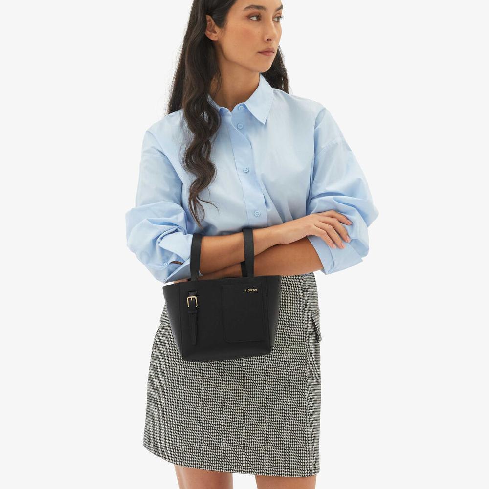 Valextra Borsa a secchiello da Donna in Pelle Nera | Valextra Soft Vendita