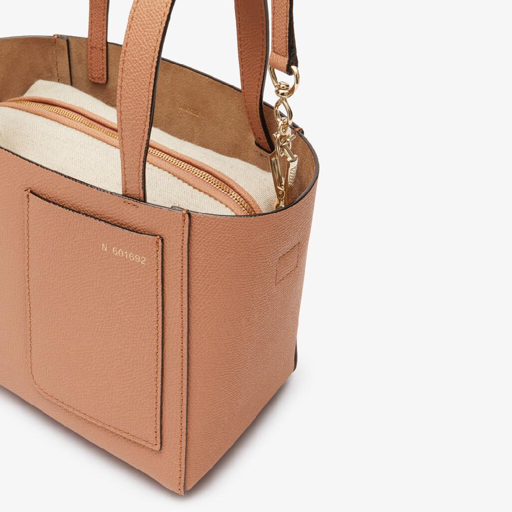 Valextra Borsa a secchiello da Donna di Lusso in Pelle Marrone | Valextra Soft Spedizione Gratuita