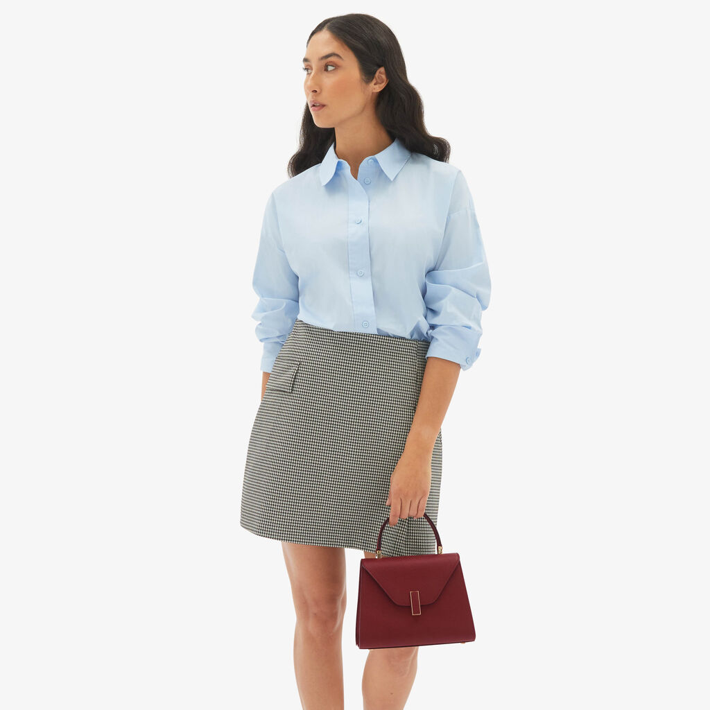 Valextra Borsa a mano Mini in Pelle Bordeaux | Valextra Iside Soddisfazione Garantita