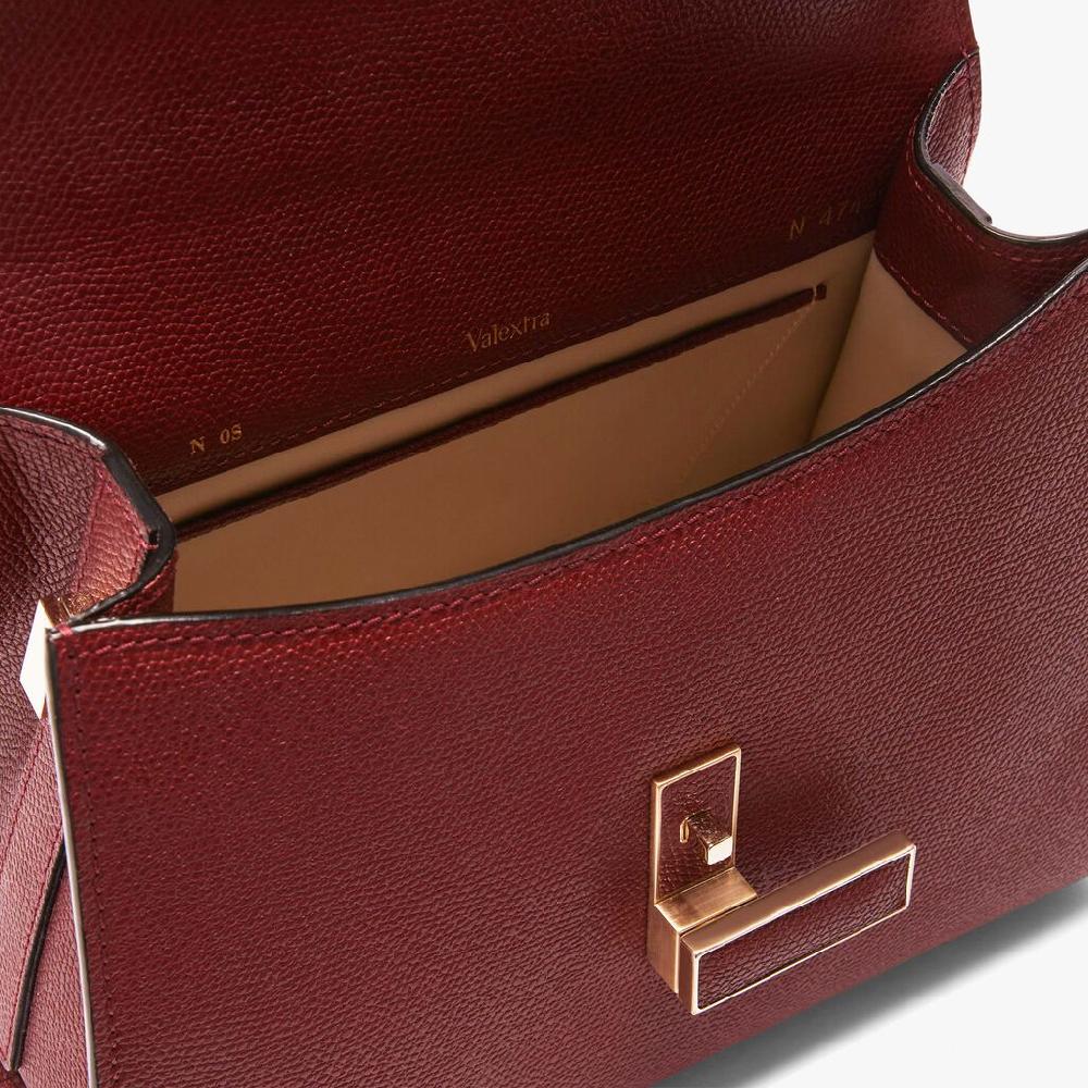 Valextra Borsa a mano Mini in Pelle Bordeaux | Valextra Iside Soddisfazione Garantita