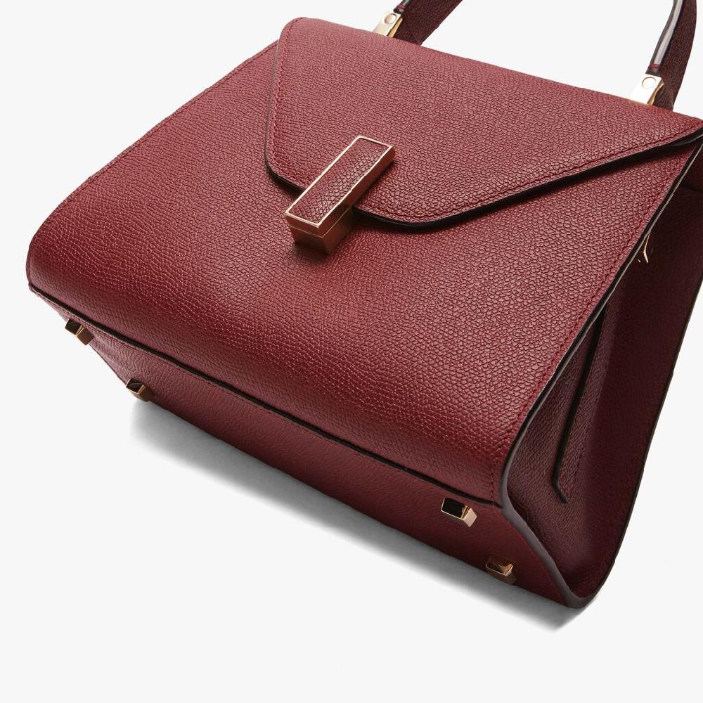 Valextra Borsa a mano Mini in Pelle Bordeaux | Valextra Iside Soddisfazione Garantita