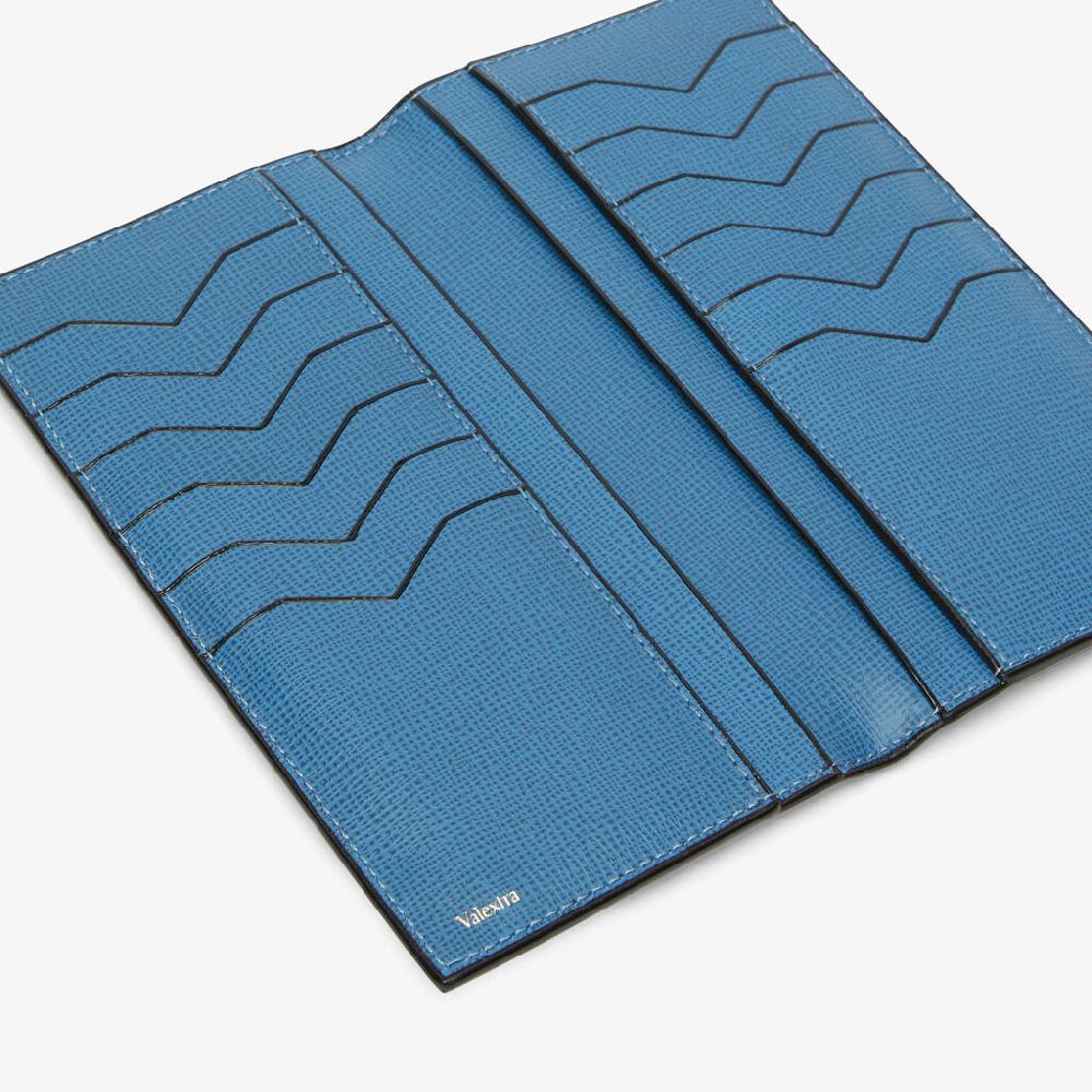 Valextra Portafoglio verticale e spazioso in Pelle Blu | Valextra Economico