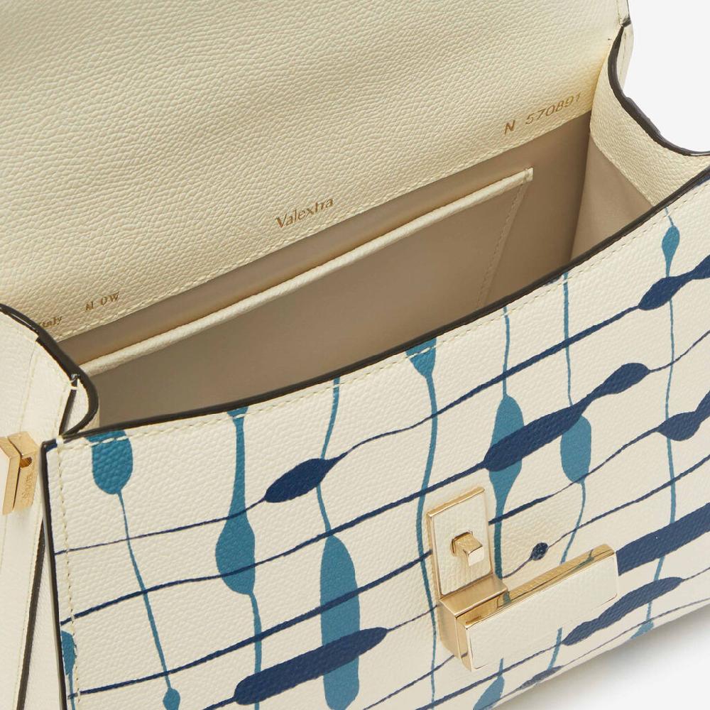 Valextra Borsa a mano Donna Mini in Pelle Bianca e Blu | Valextra Iside I Più Venduti