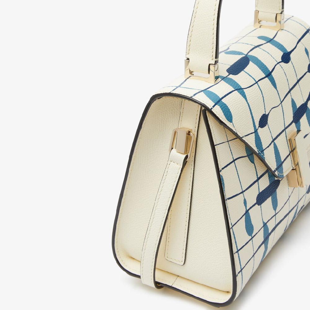 Valextra Borsa a mano Donna Mini in Pelle Bianca e Blu | Valextra Iside I Più Venduti
