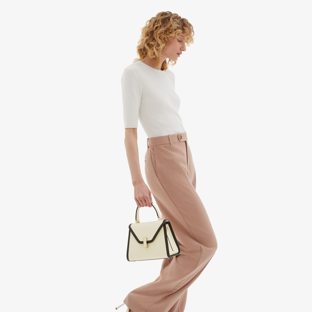 Valextra Borsa a mano Mini in Pelle Bianca | Valextra Iside Negozio