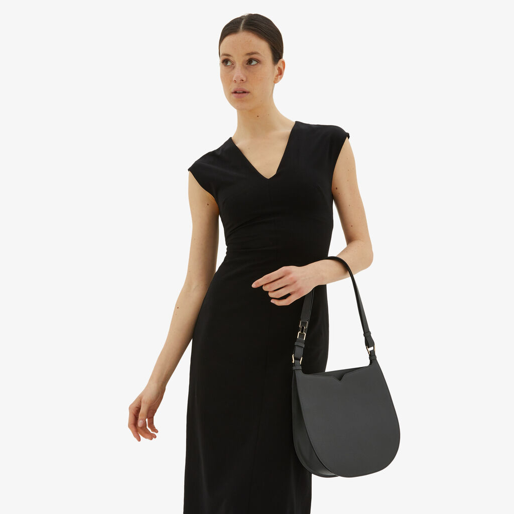 Valextra Borsa a spalla da Donna in Pelle Grigia | Valextra Hobo Italy