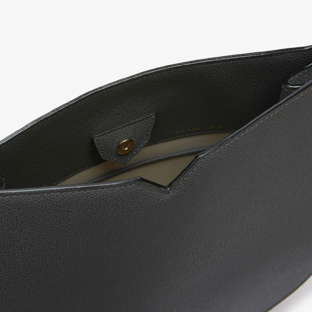 Valextra Borsa a spalla da Donna in Pelle Grigia | Valextra Hobo Italy