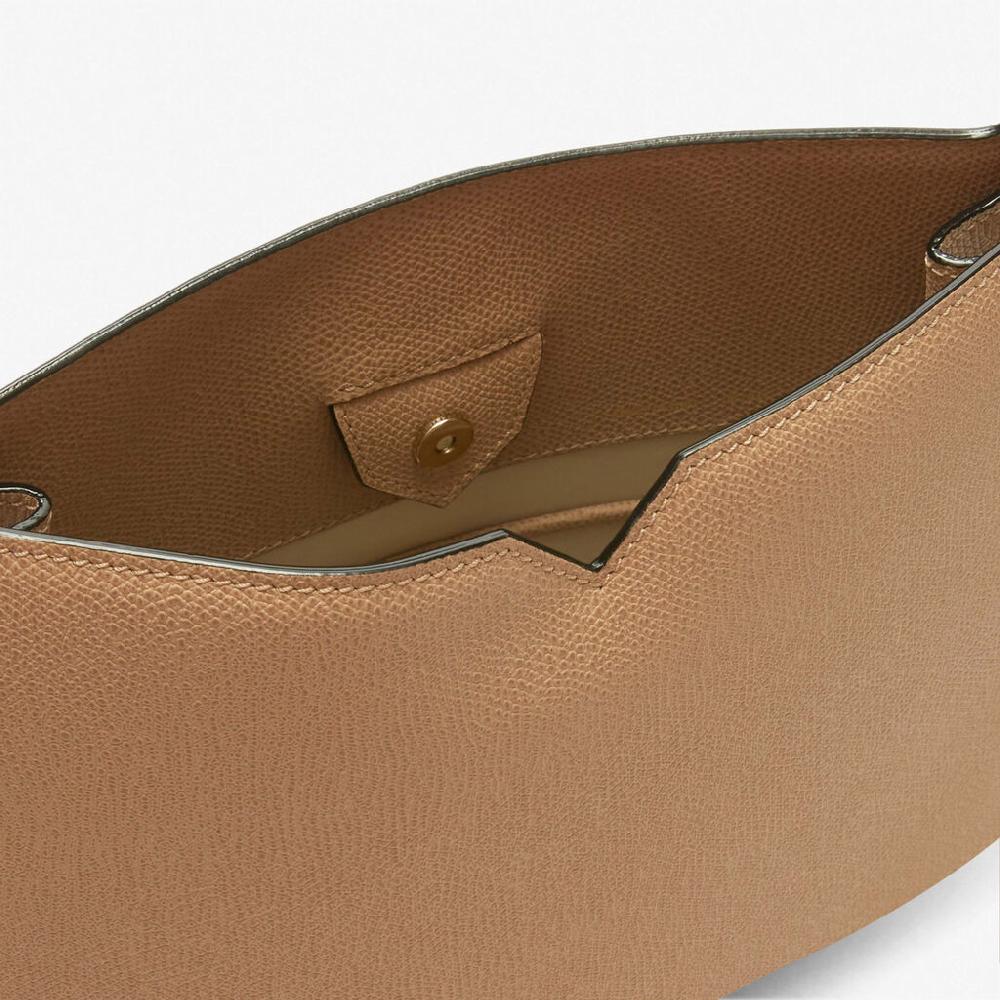 Valextra Borsetta a spalla Weekend in Pelle Beige | Valextra Hobo Italia