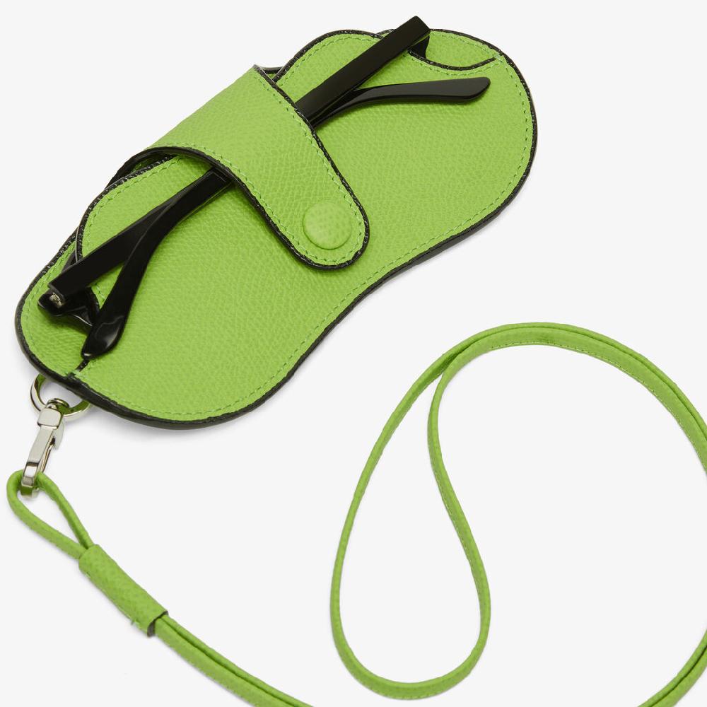 Valextra Custodia occhiali da Donna in Pelle Verde di Lusso | Valextra Soddisfazione Garantita